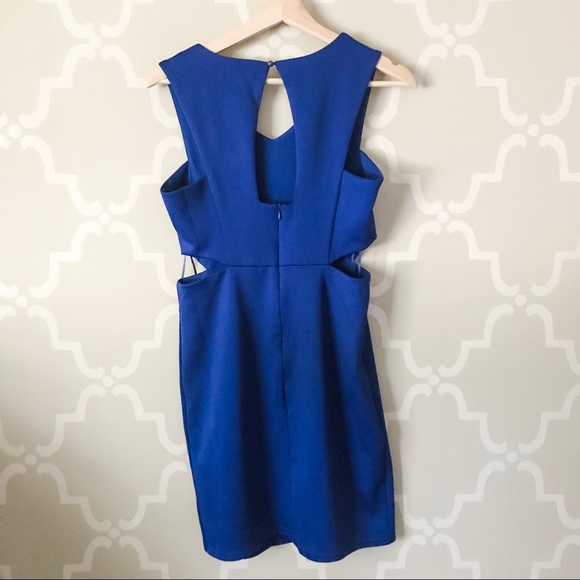 Blue cutout dress Sz S - Picture 2 of 5